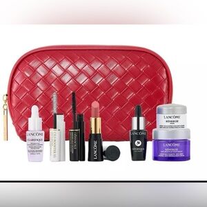 Lancome Red Woven Cosmetic Bag